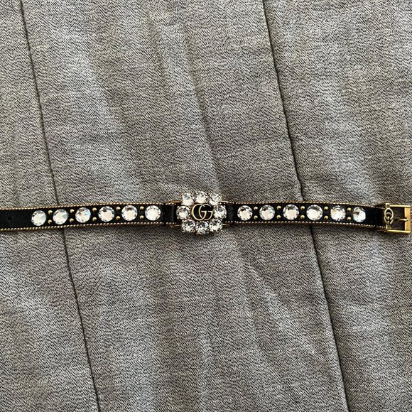 Crystal Double G leather